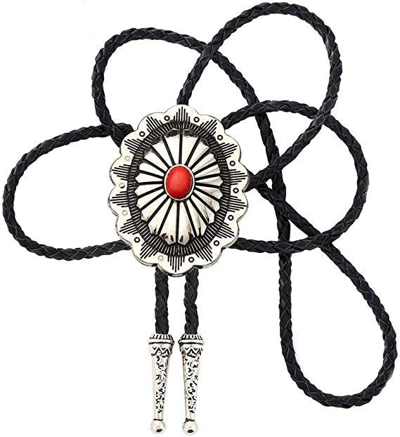 American Western Cowboy Bolo Tie Metal Tie