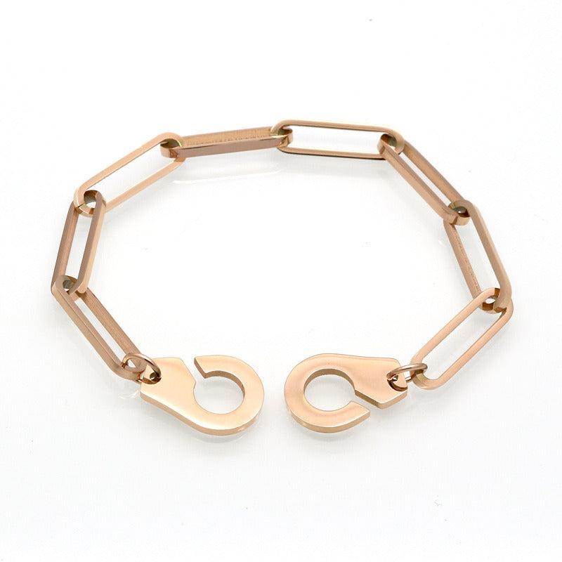 Chaopai Simple Personality Stainless Steel Couple Bracelet