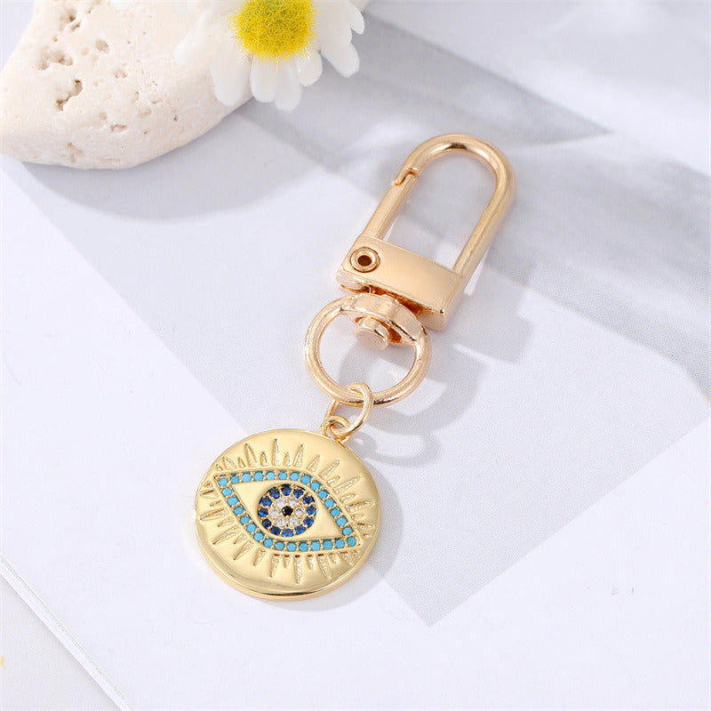 Dot Drilling Alloy Love Eye Keychain