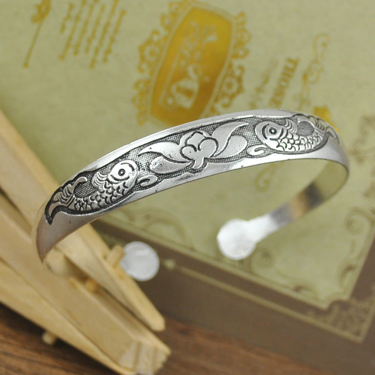 Ethnic Style Tibetan Miao Silver Bracelet