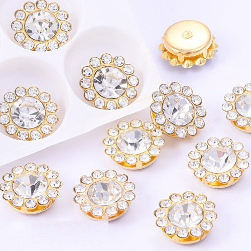 Crystal Rhinestone Buckle Rhinestone-encrusted Jewelry Glass Rhinestone Hand Sewing Drill Diy