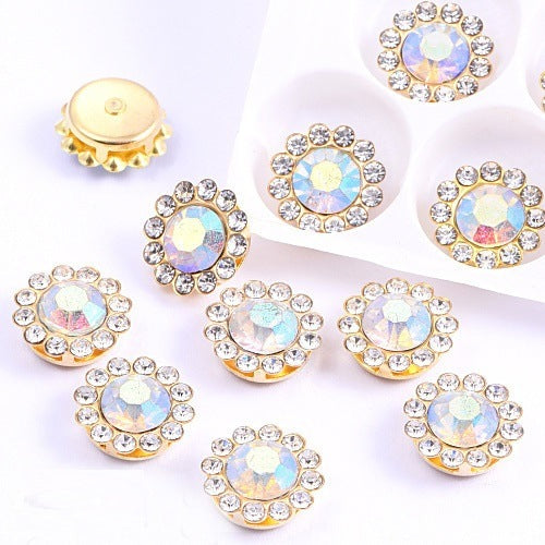 Crystal Rhinestone Buckle Rhinestone-encrusted Jewelry Glass Rhinestone Hand Sewing Drill Diy