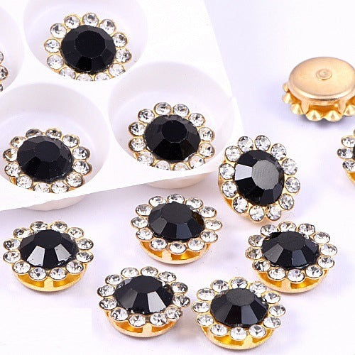 Crystal Rhinestone Buckle Rhinestone-encrusted Jewelry Glass Rhinestone Hand Sewing Drill Diy