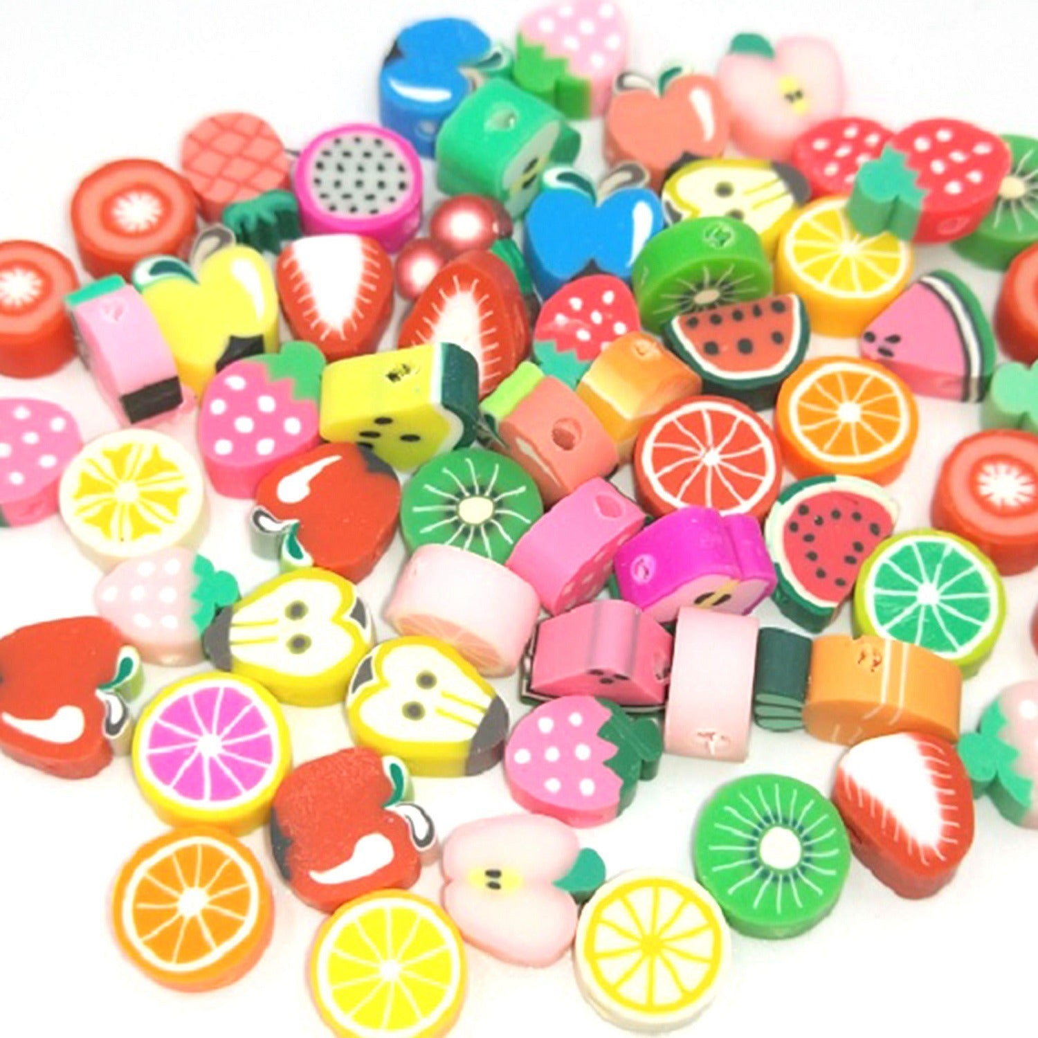 100 Packs Of 10mm Diameter Soft Pottery Fruit Ornament Accessories