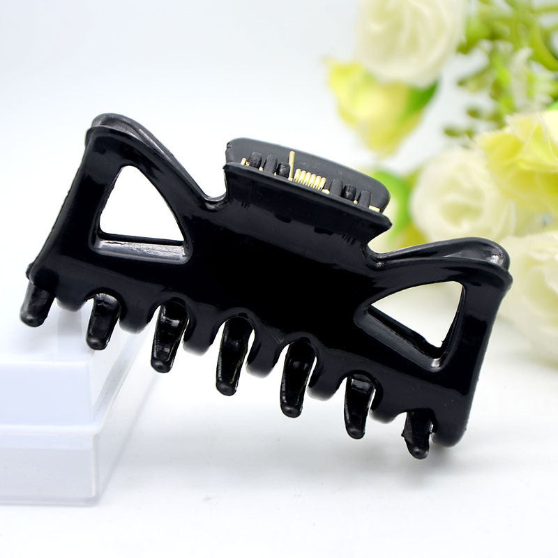 Vintage 7CM Wide Dark Plastic Hairpin