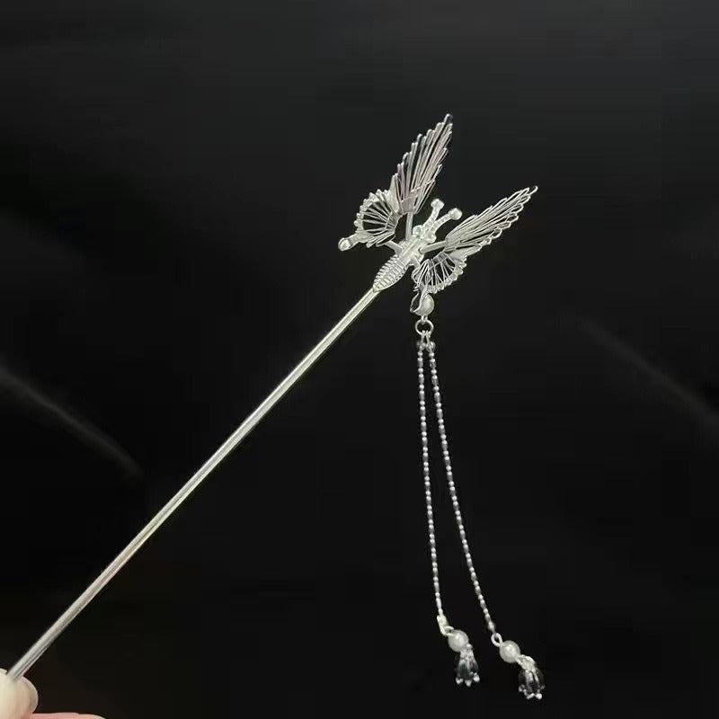 Fashionable New Butterfly Tassel Hairpin Female