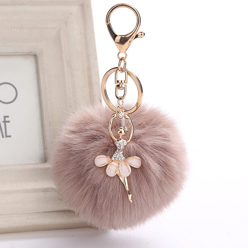 Angel Car Keychain Bag Pendant Simulation Rex Rabbit Hair