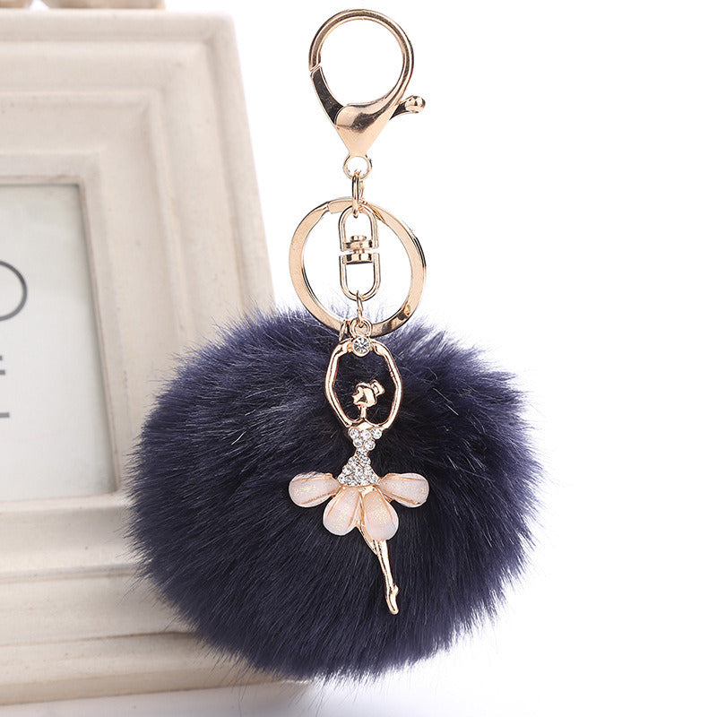 Angel Car Keychain Bag Pendant Simulation Rex Rabbit Hair