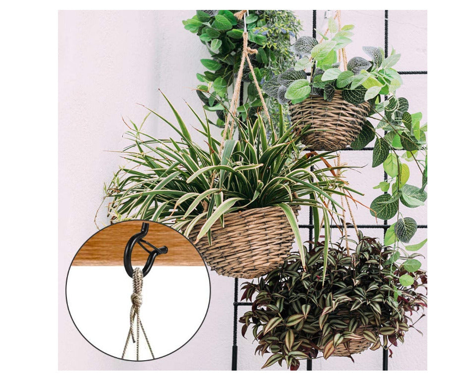 Horizontal and vertical black threaded hook sheep's eye screw hook 5 word hook with expansion tube set of light hooks