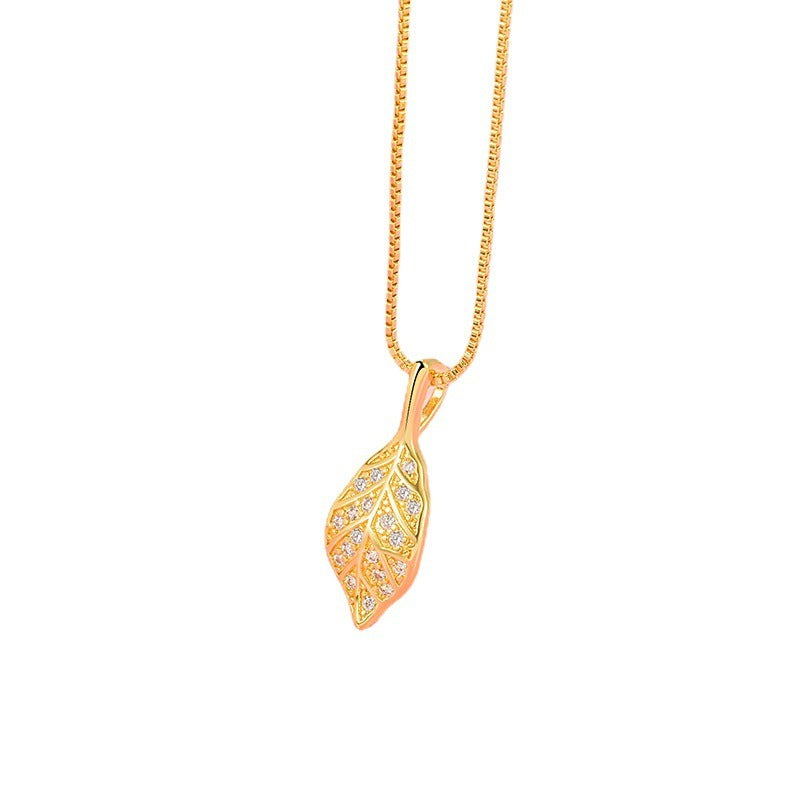 Diamond Leaf Necklace For Female Luxury