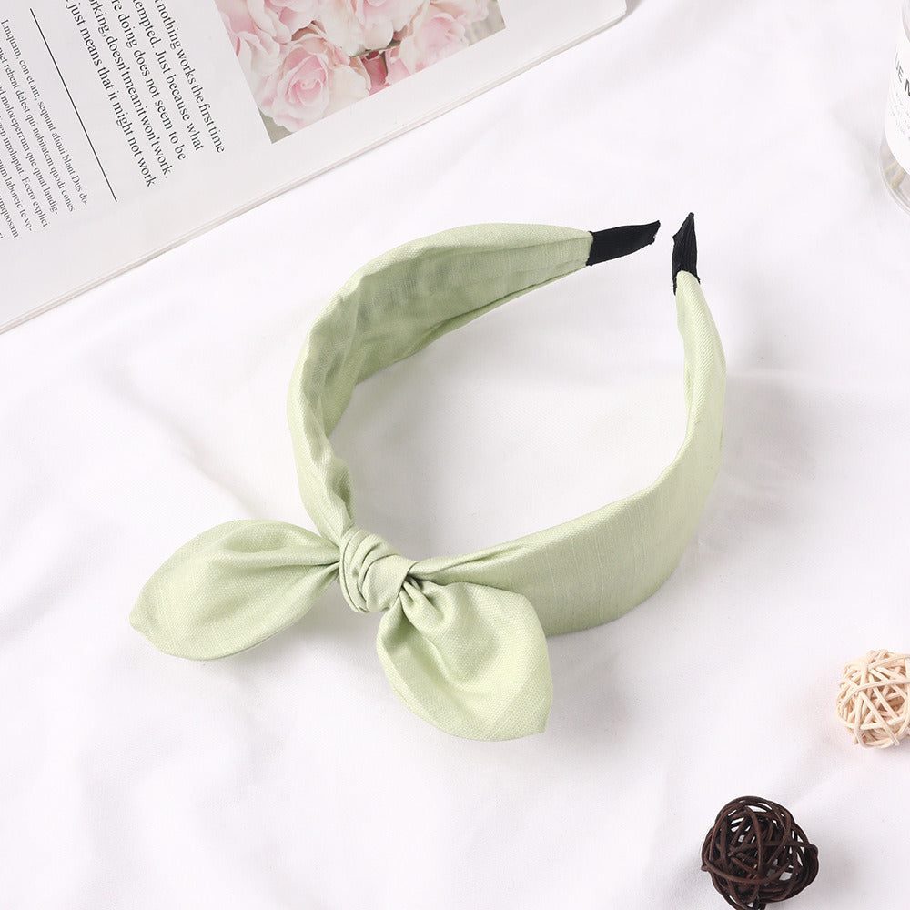 Fabric Rabbit Ears Hairband Solid Color