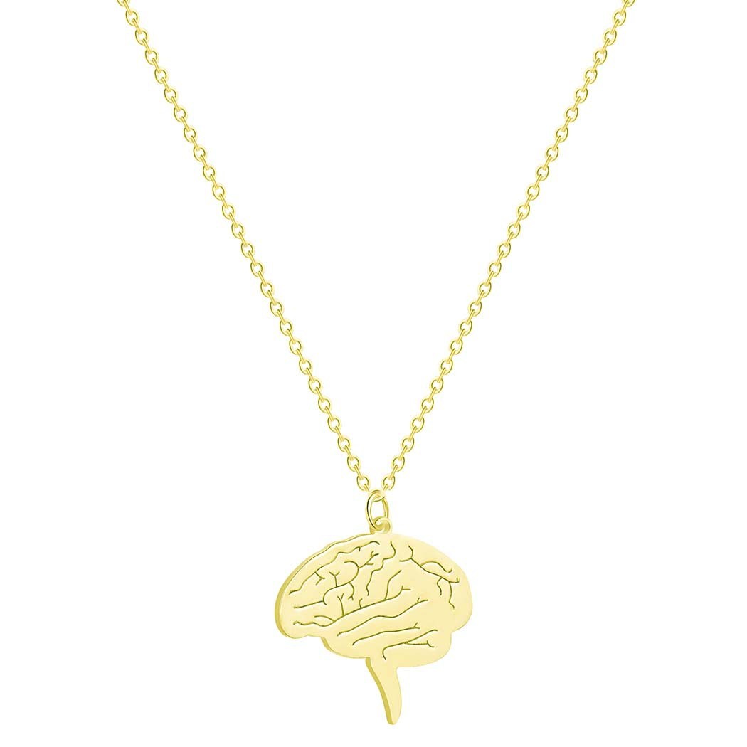 New Stainless Steel Necklace Female Anatomy Brain Pendant Necklace