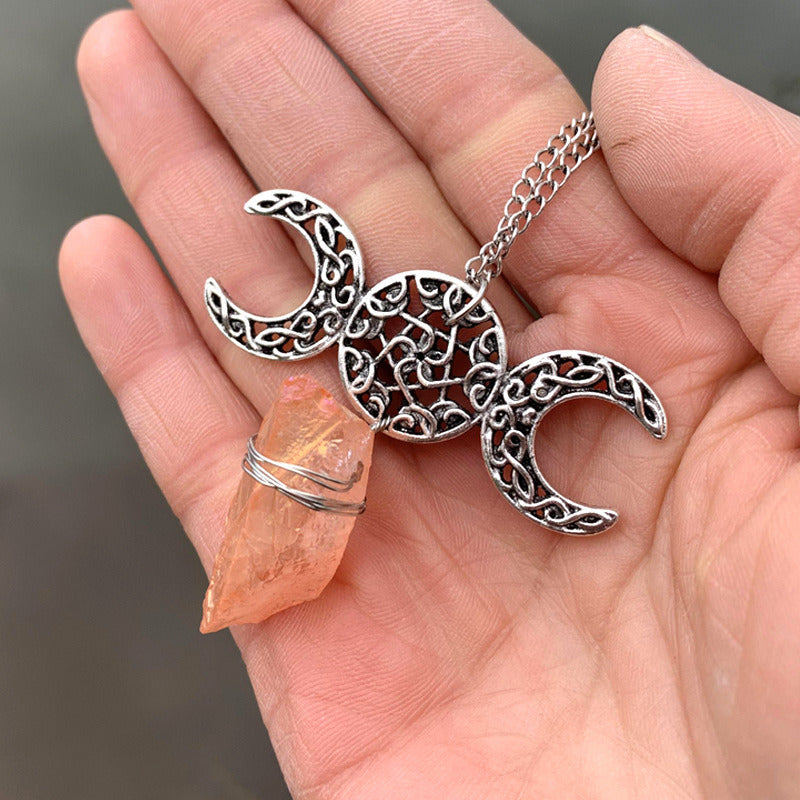 Green Branches Natural Rough Stone Necklace