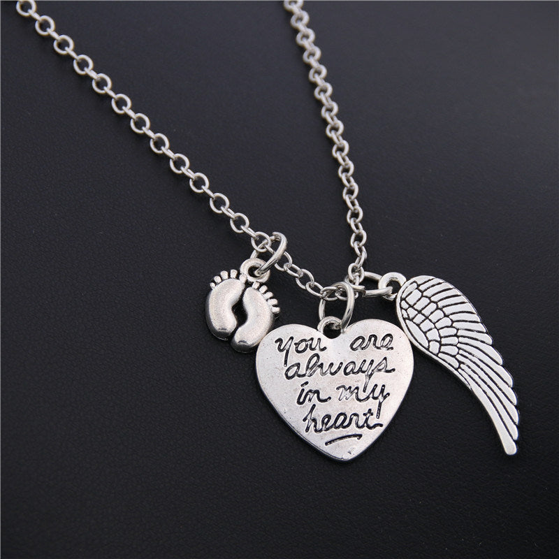 Euramerican Newborn Gift Mother's Wings Baby Necklace