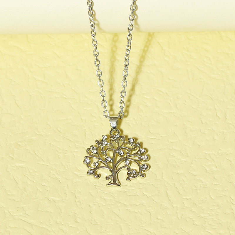 Diamond Love Christmas Tree Necklace Female