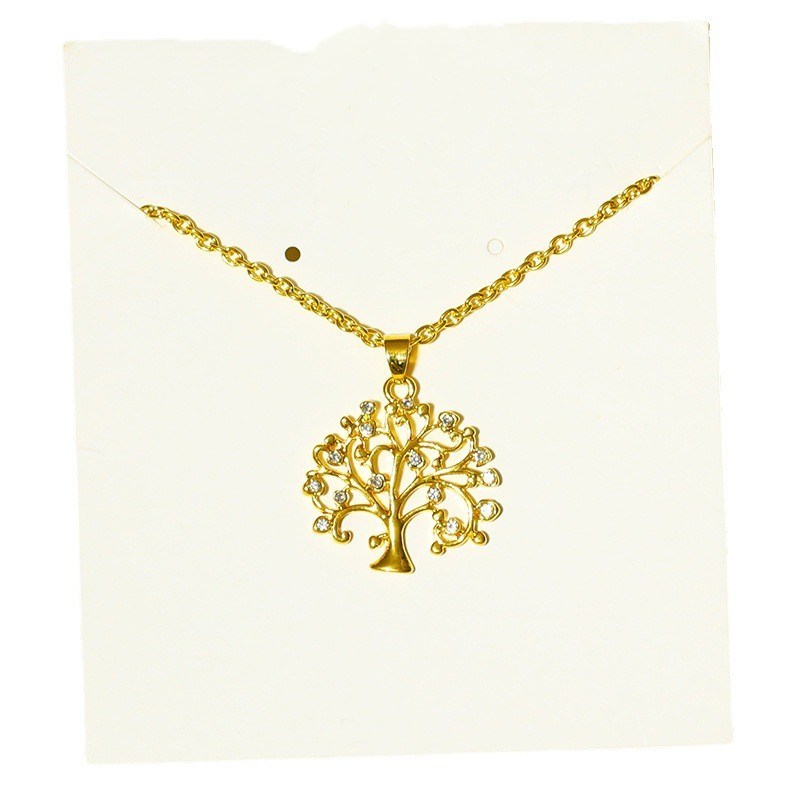 Diamond Love Christmas Tree Necklace Female