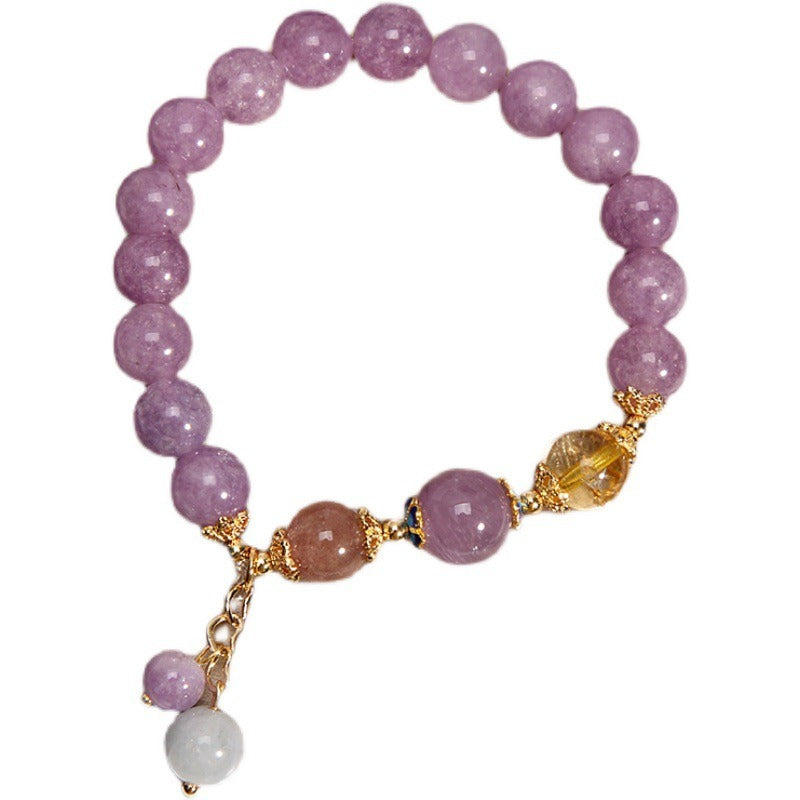 Natural Amethyst Bracelet Female Ins Niche Design