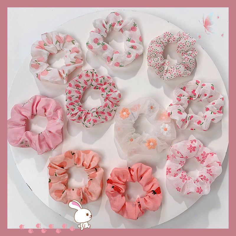 Large Intestine Ring 10 Pieces Set Of Korean Temperament Hair Rope Headdress Female