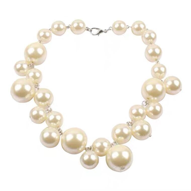 Retro French Baroque Overlaid Pearl Collar Chain