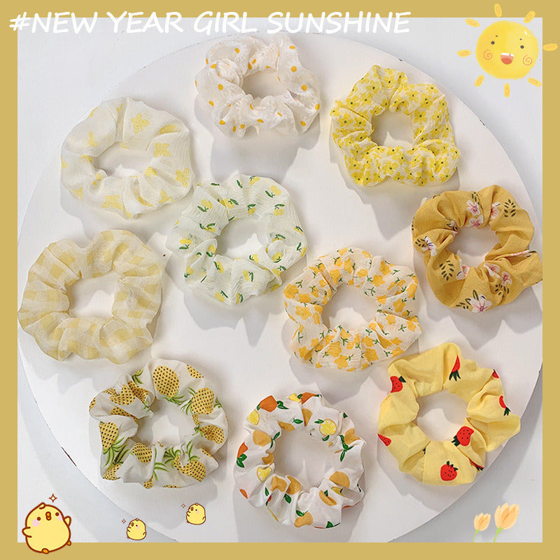 Large Intestine Ring 10 Pieces Set Of Korean Temperament Hair Rope Headdress Female