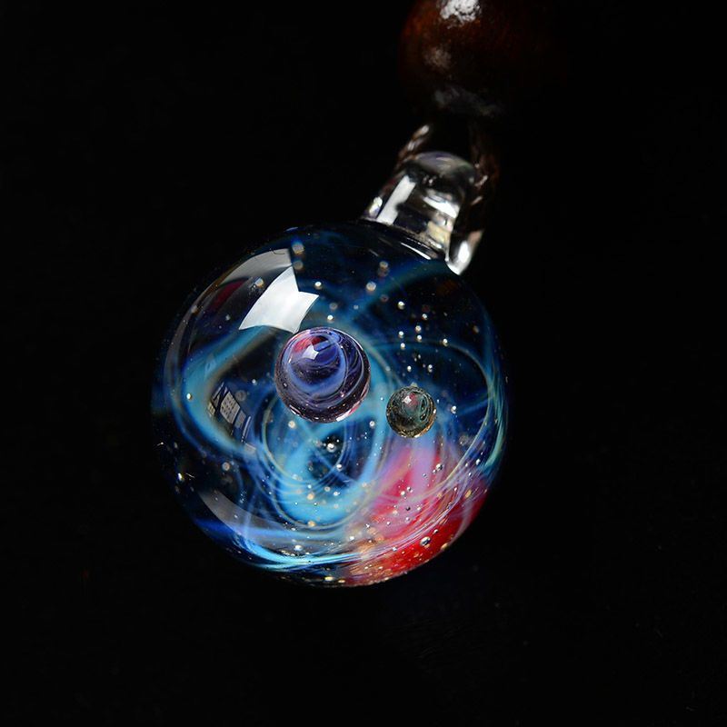 Galaxy Necklace For Women Long. Planets And Nebula Solar System Necklace.