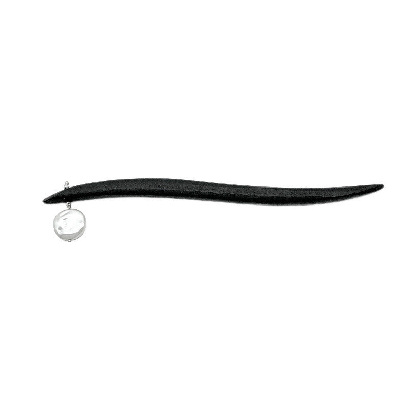 Classical Baroque Pearl Sandalwood Hairpin