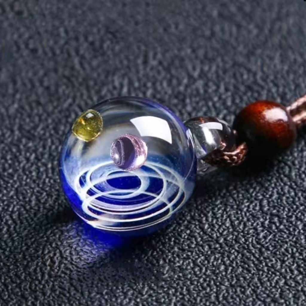 Galaxy Necklace For Women Long. Planets And Nebula Solar System Necklace.