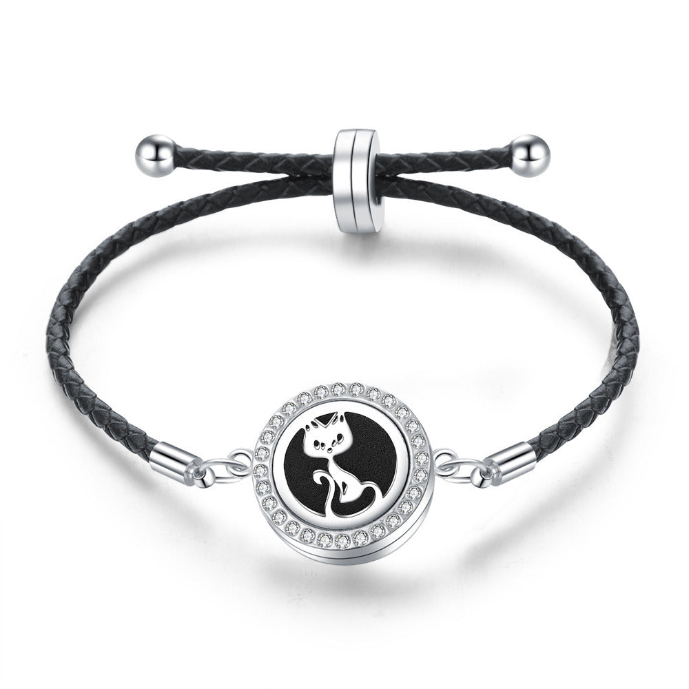 Stainless Steel Alloy Hollow Tree Of Life Aromatherapy Oil Bracelet