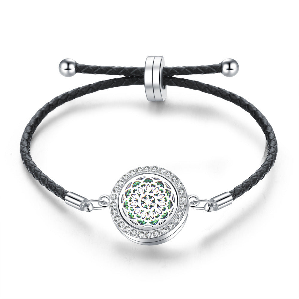 Stainless Steel Alloy Hollow Tree Of Life Aromatherapy Oil Bracelet