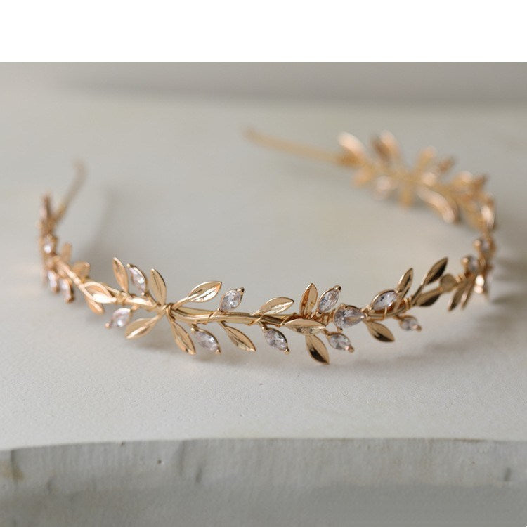 Zircon Hairband High-grade Golden Bride