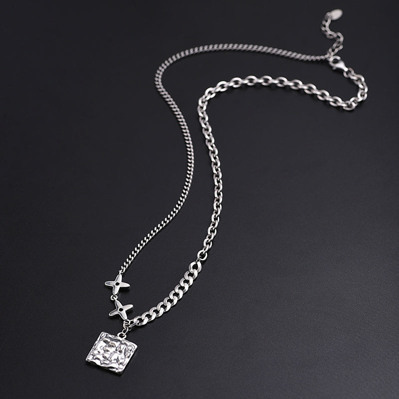 Men's Trendy Silver Fashion Stitching Necklace