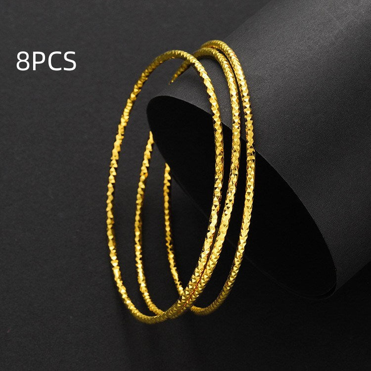 Gold Placer Color-preserving Coil Multi-ring Bracelet Female