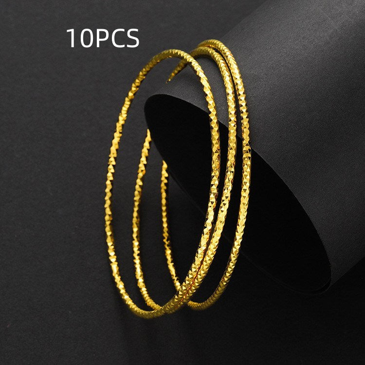 Gold Placer Color-preserving Coil Multi-ring Bracelet Female