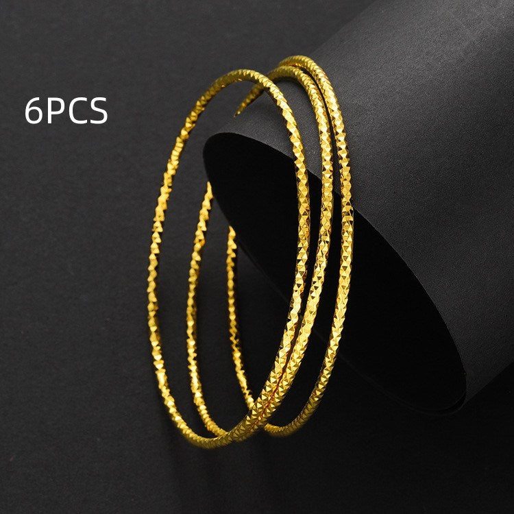 Gold Placer Color-preserving Coil Multi-ring Bracelet Female