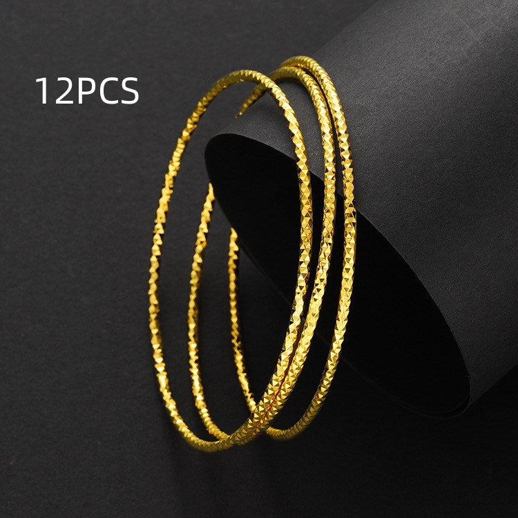 Gold Placer Color-preserving Coil Multi-ring Bracelet Female