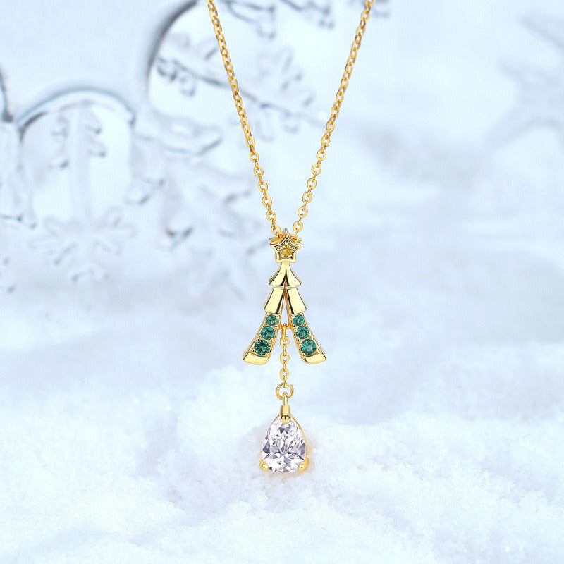 Fashion Meteor Christmas Tree Necklace Female