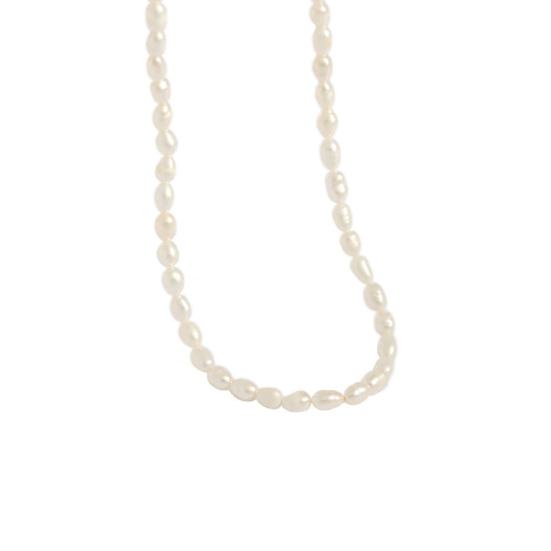 Temperament Freshwater Pearl S925 Silver Necklace Female