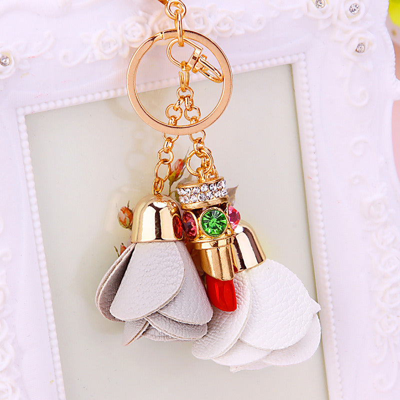 Rhinestone Satchel Car Key Ring Female