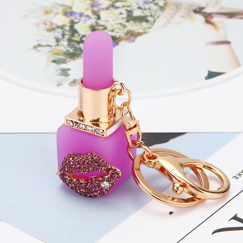 Rhinestone Satchel Car Key Ring Female