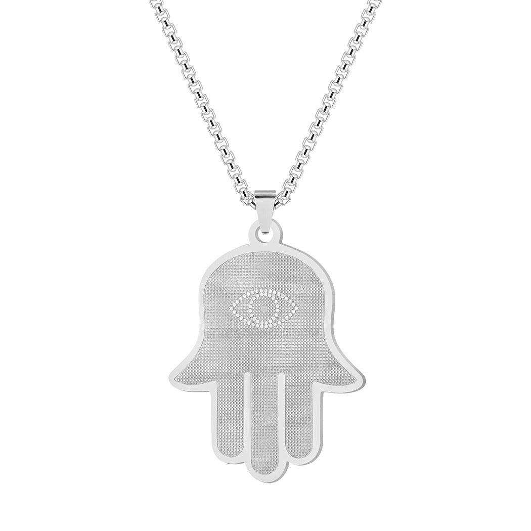 Stainless Steel Magic Eye Pendant Necklace