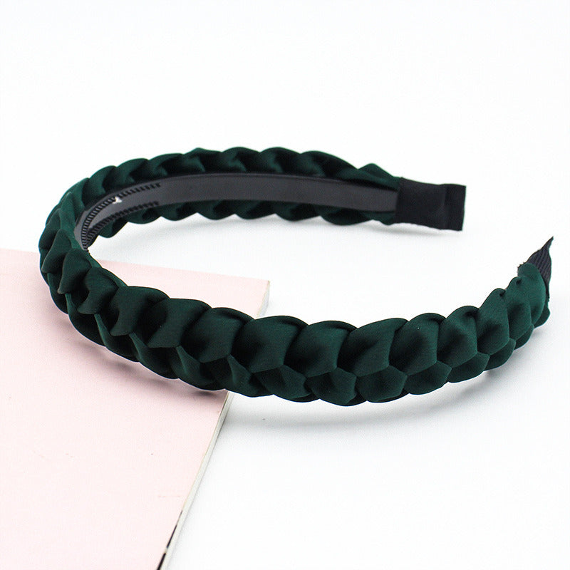 New Korean Fabric Headdress Solid Color Simple Dough-twist Style Plaits Headband