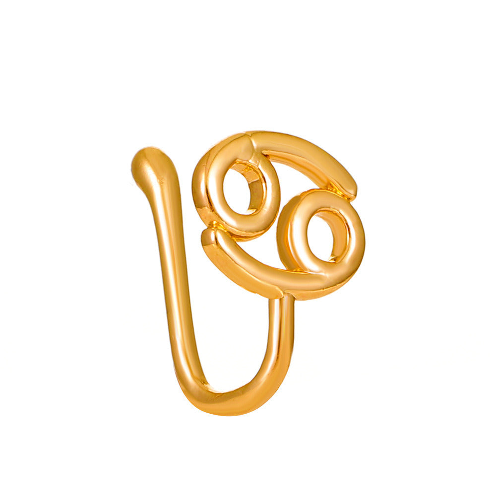 European And American 12 Constellation Piercing Free Nose Clip Ins Fashion