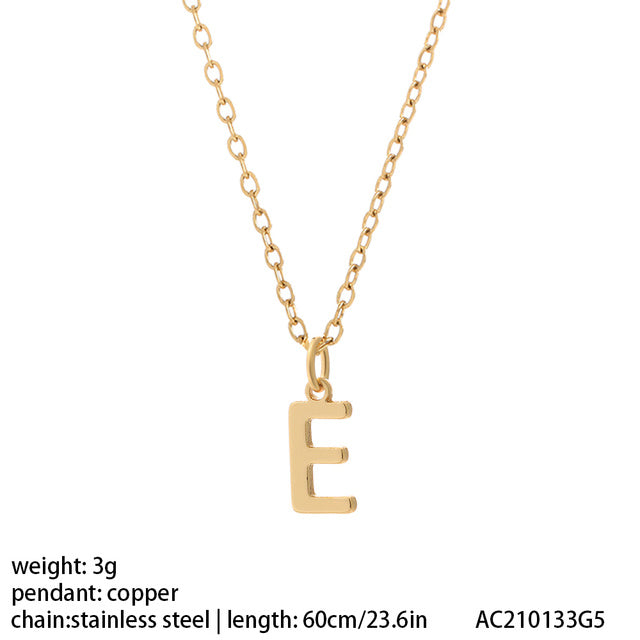 Women's 26 Letter Gold Necklace