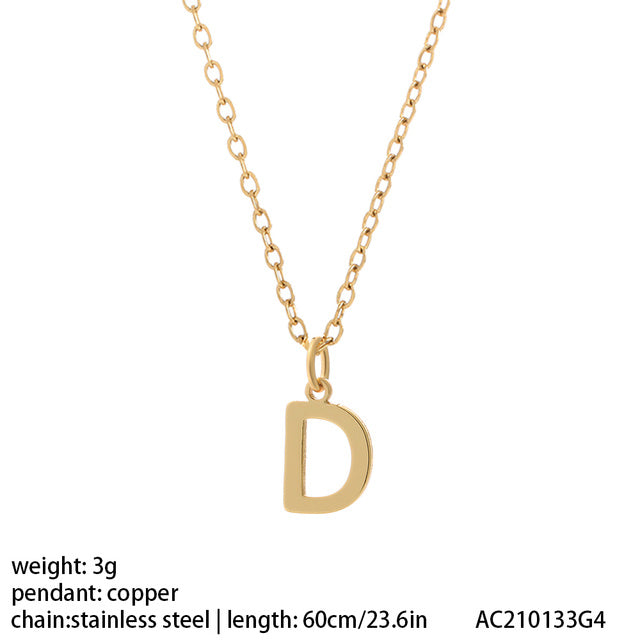 Women's 26 Letter Gold Necklace