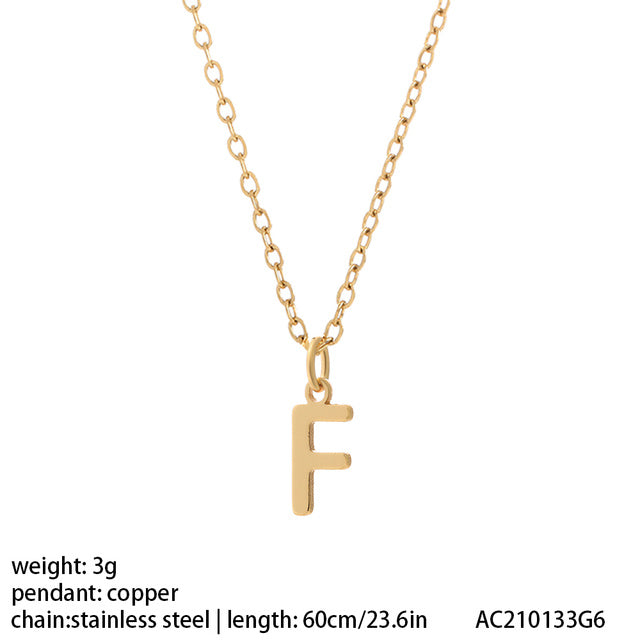 Women's 26 Letter Gold Necklace