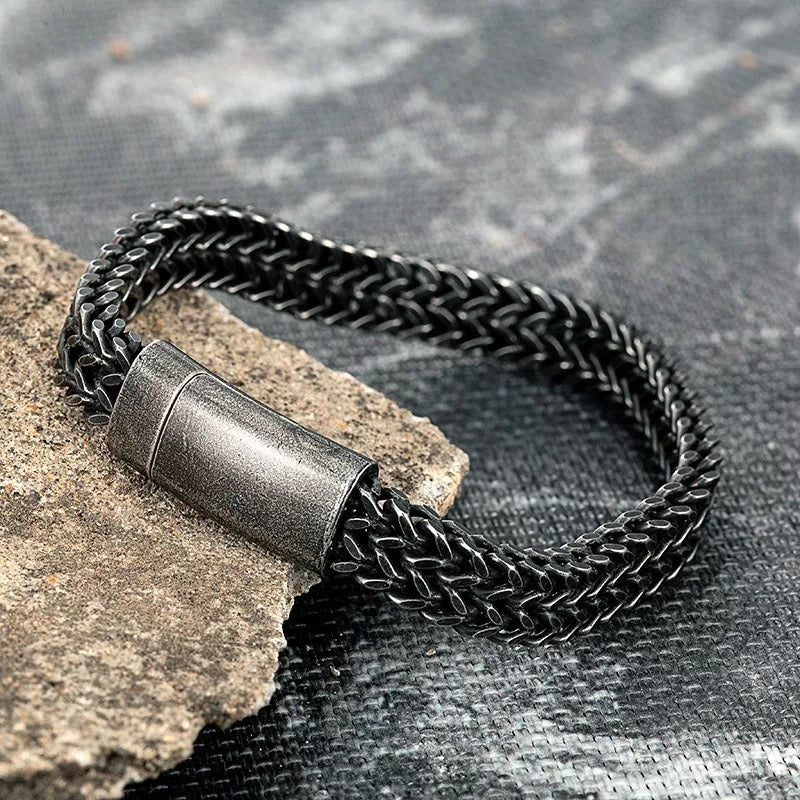 New Titanium Steel Double Layered Rough Men's Bracelet