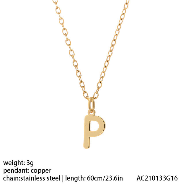 Women's 26 Letter Gold Necklace