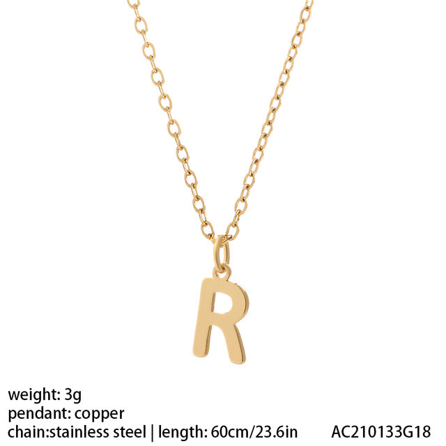 Women's 26 Letter Gold Necklace