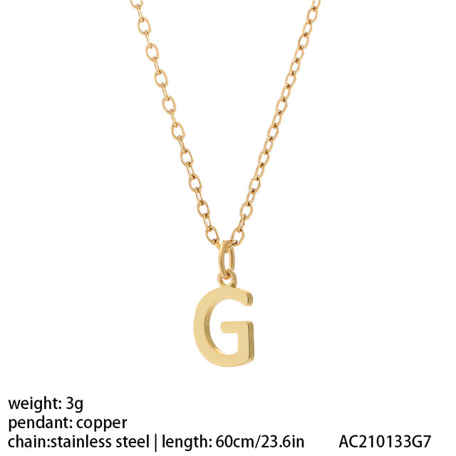 Women's 26 Letter Gold Necklace