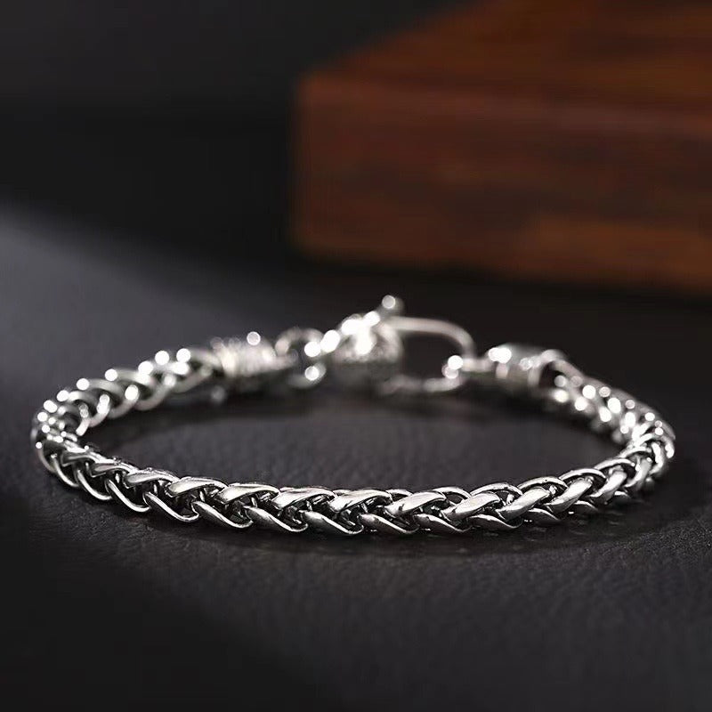 Bone Bracelet Men's Fashion Retro Six Character Words